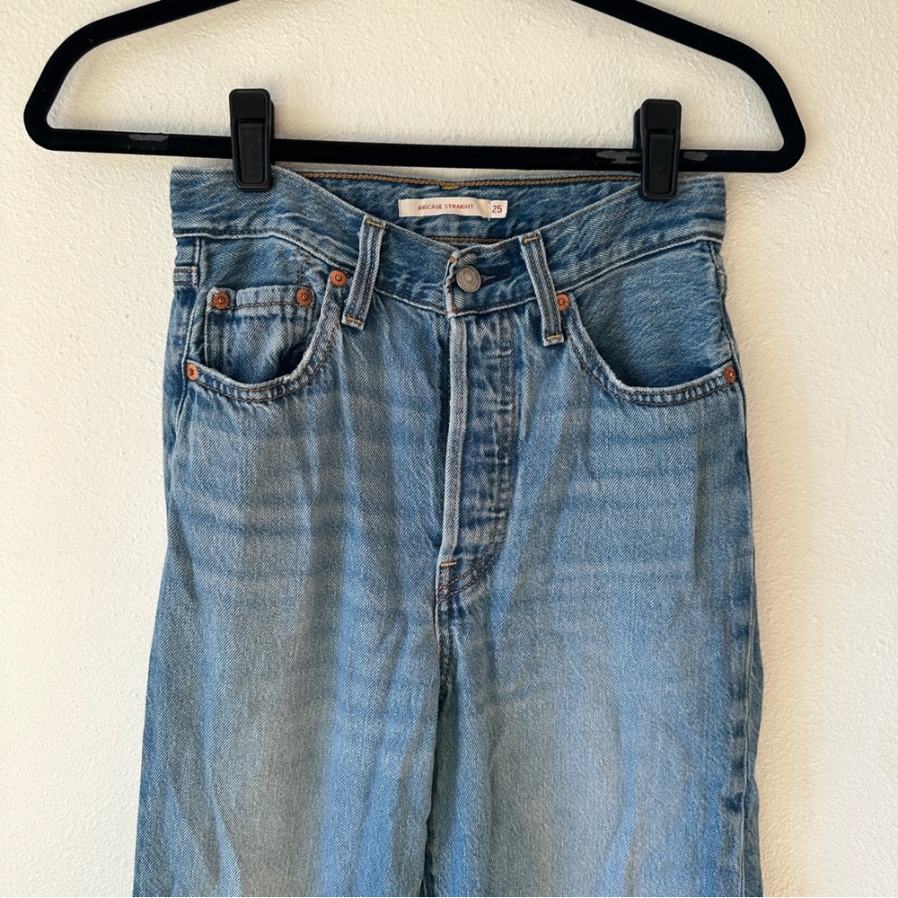 LEVI’S RIBCAGE Super High Rise Straight Jeans Baggy 25 - Picture 7 of 11